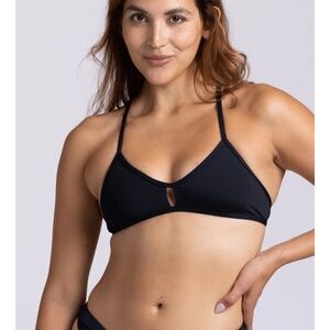 Jolyn Vent Black Triangle Bikini Top Size S|Sporty Surf CrossFit Beach